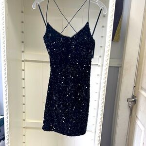 Bella dress new white tag Black Sequin Mini Dress